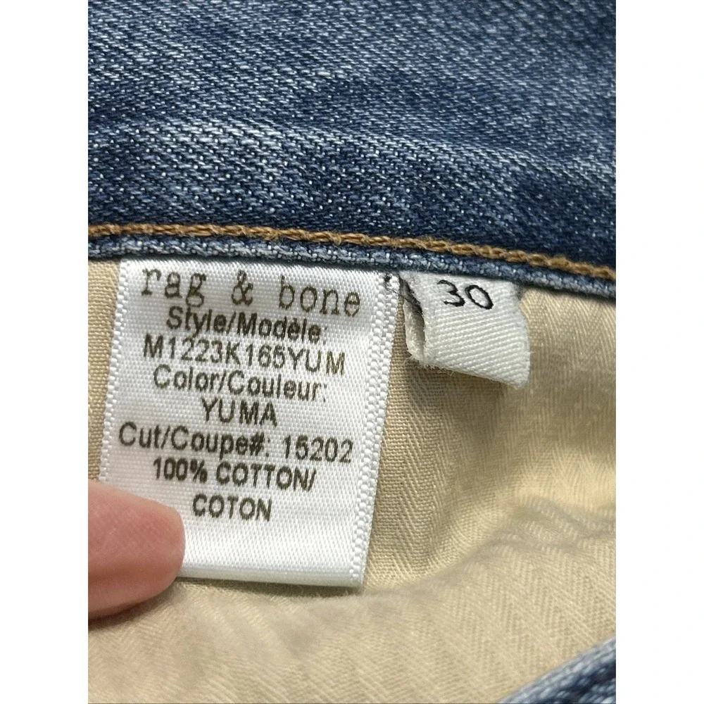 Mens Rag & Bone Standard Issue Jeans Fit 2 Slim Leg Sz 30 Distressed